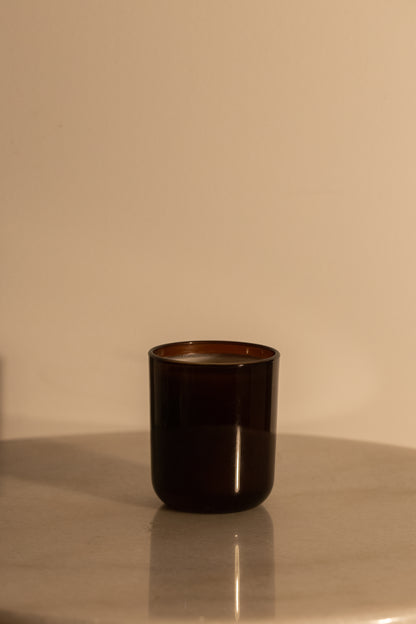 Amber candle jar